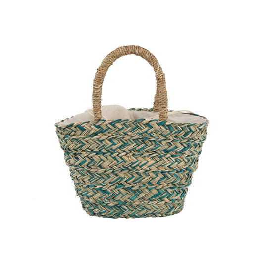 Multi-color straw tote bag