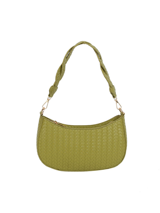Calin Women's Half Moon Shoulder Bag w/ Braided Strap