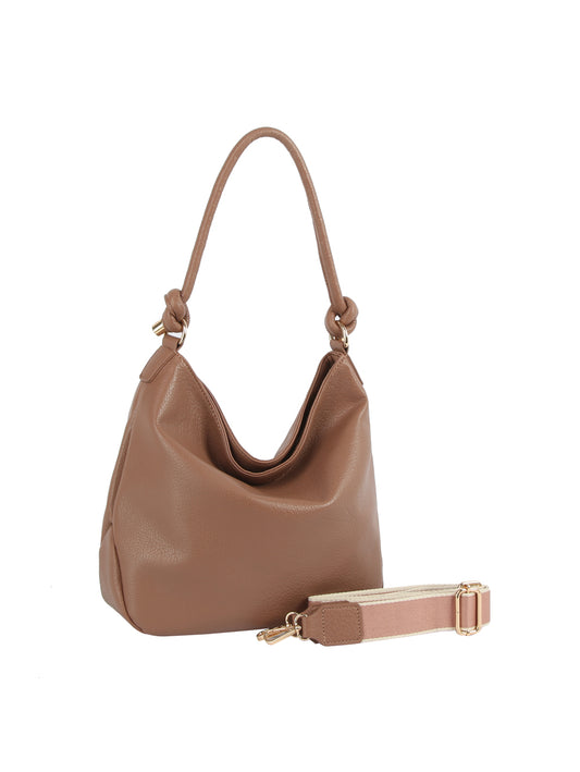 Calin Knotted Handle Slouch Shoulder Bag