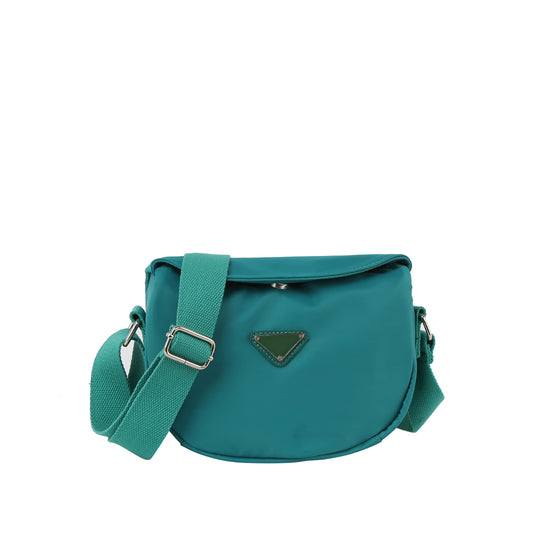 Nylon triangle plaque daily crossbody bag