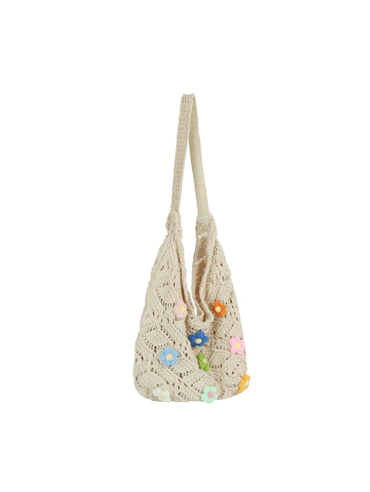 Calin Floral Crochet Hobo Bag