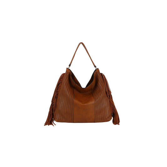 Fringe and lazer cut detailed hobo