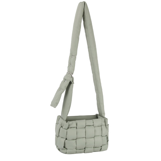 Puffy woven crossbody bag