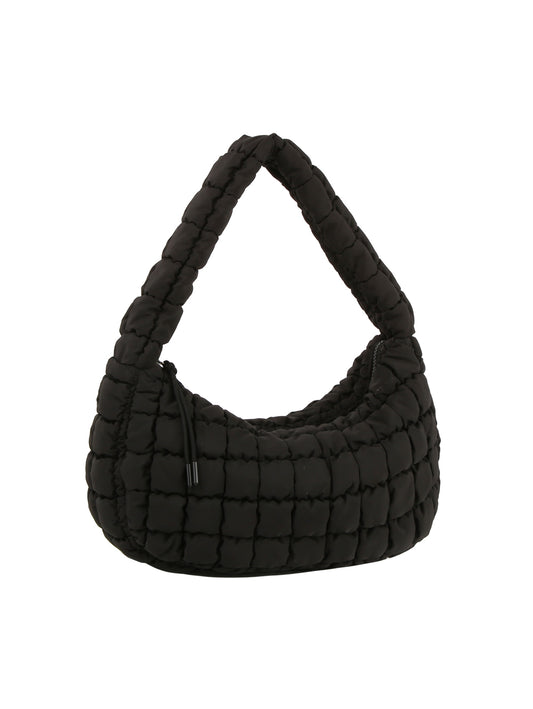 ecostitch Puffy Quilted Nylon Shoulder Bag