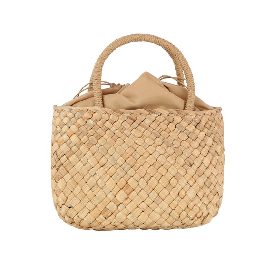 Weaved basket tote bag