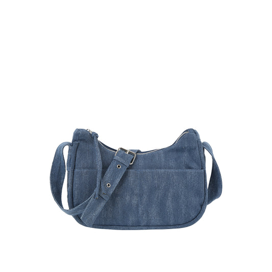 Washed denim crossbody with front pocket