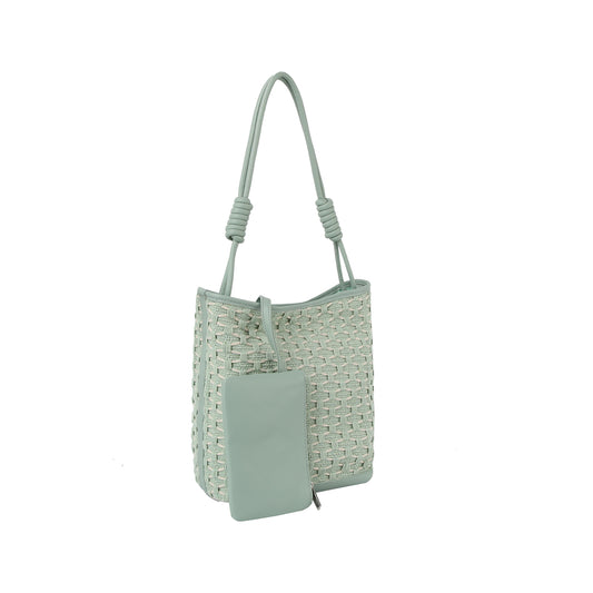 2 in 1 wocen tote with pouch