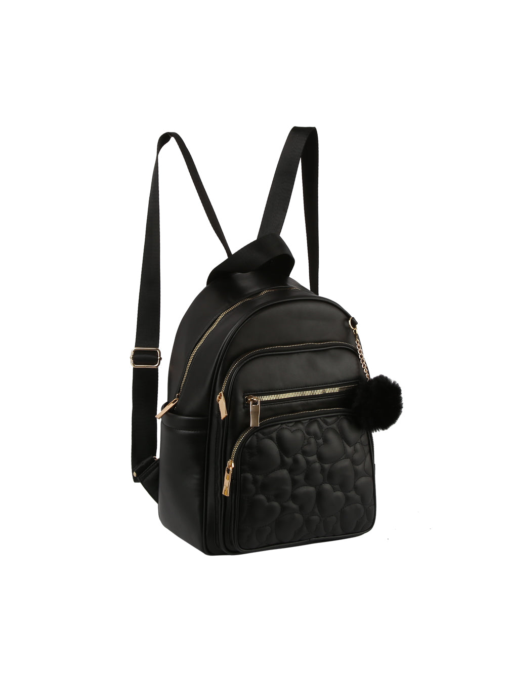 cute black leather backpack purse cheap Calin Heart Quilted Backpack – HANDBAG REPUBLIC