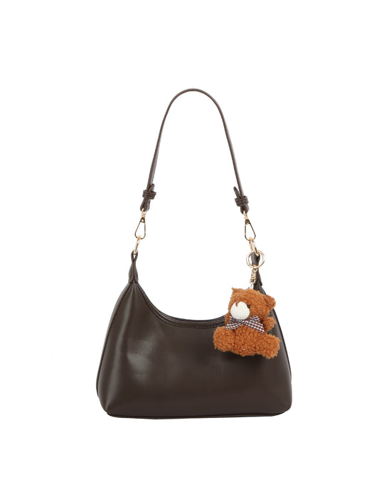 Slouchy Hobo Bag with Bear Charm