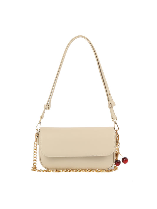Flap Closure Shoulder Bag with Chain