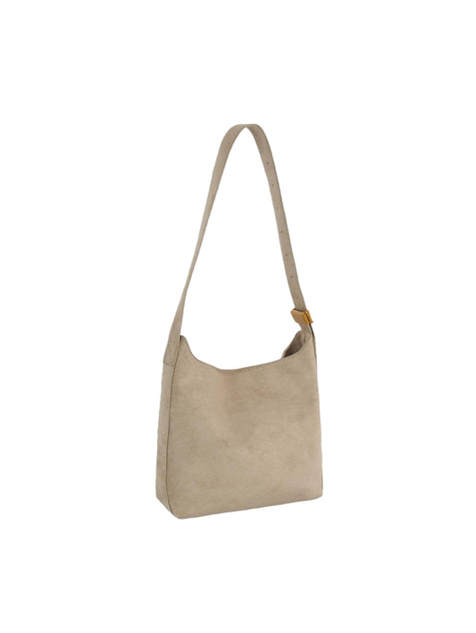 Slouchy Shoulder Bag with Decorative Ring Hardware