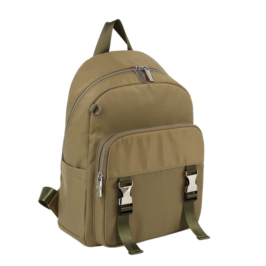 Buckled front nylon backpack