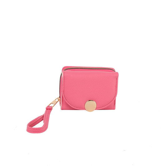 Flap snap closure half wallet