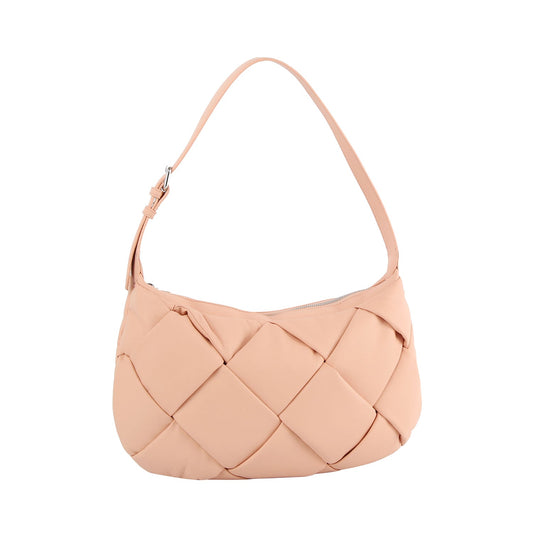 Puffy woven shoulder hobo