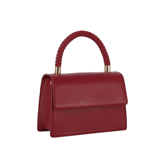 Braided top handle mini satchel