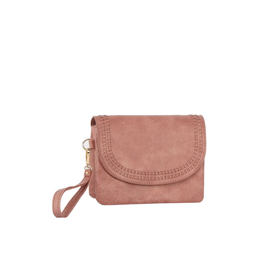 Front flap tripe comparament convertible clutch crossbody wristlet
