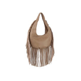 Whip stitched and fringed hobo