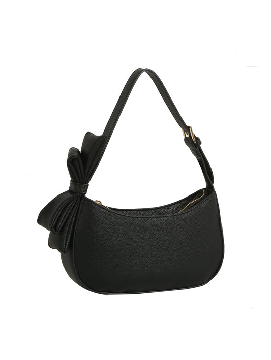Attached Bow Strap Hobo Bag