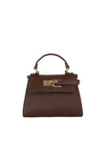 Trapeze Top-Handle Handbag with Gold-Tone Lock Hardware