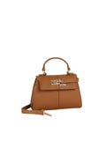 Trapeze Top-Handle Handbag with Gold-Tone Lock Hardware