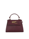Trapeze Top-Handle Handbag with Gold-Tone Lock Hardware