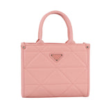 Triangular quilted boxy satchel bag