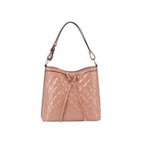 Patent glossy quilted shoulder bag