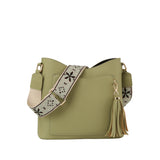 Tassel front pocket crossbody bag