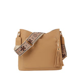 Tassel front pocket crossbody bag