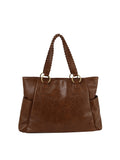 Calin whipstitch top handles tote