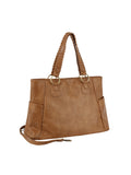 Calin whipstitch top handles tote