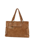 Calin whipstitch top handles tote