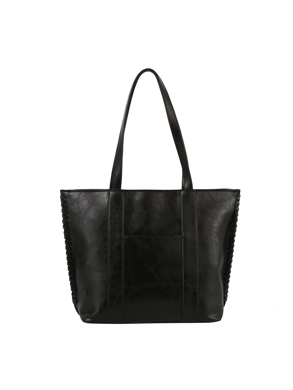 Calin whipstitch front pocket tote