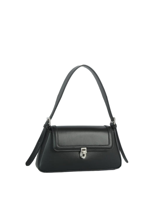 Calin Vintage Baguette Shoulder Bag with Push Lock Closure