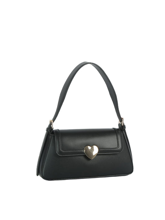 Calin Heart Lock Baguette Shoulder Bag