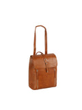 Calin Buckle-Flap Backpack with Vertical Zip Pockets