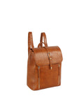 Calin Buckle-Flap Backpack with Vertical Zip Pockets