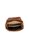 Calin Buckle-Flap Backpack with Vertical Zip Pockets