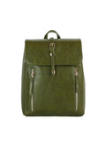 Calin Buckle-Flap Backpack with Vertical Zip Pockets