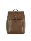 Calin Buckle-Flap Backpack with Vertical Zip Pockets