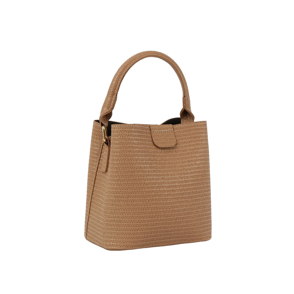 Straw textured multi-compartment satchel crossbody