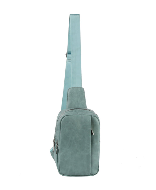 Double pocket unisex crossbody sling bag