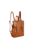 Vintage Dual-Buckle Faux Leather Backpack