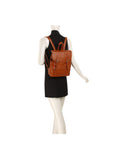 Vintage Dual-Buckle Faux Leather Backpack