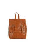 Vintage Dual-Buckle Faux Leather Backpack