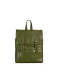 Vintage Dual-Buckle Faux Leather Backpack