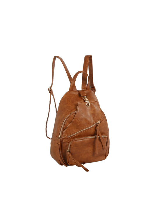 Soft Distressed Faux Leather Slouchy Backpack