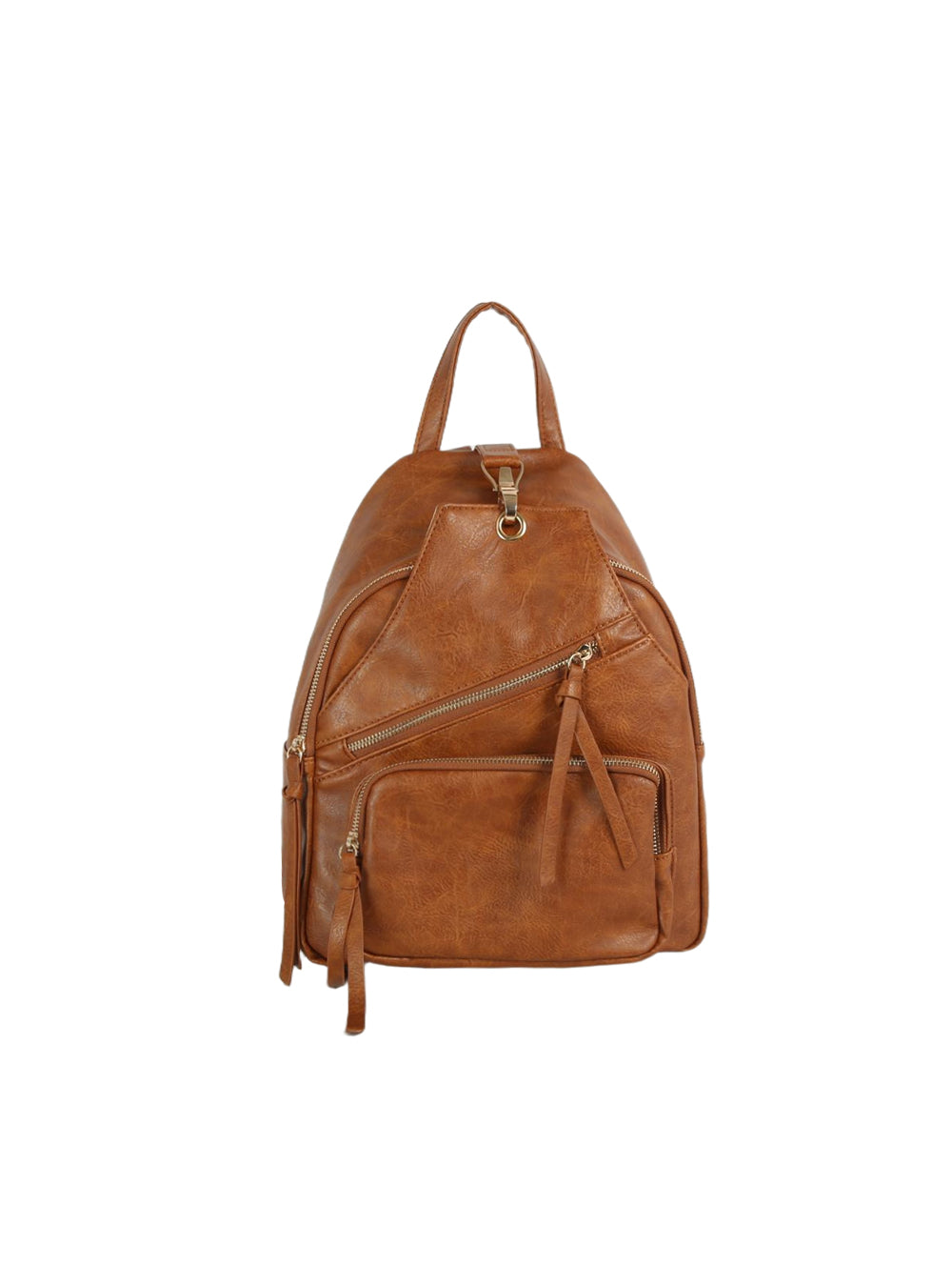 Soft Distressed Faux Leather Slouchy Backpack