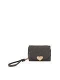 Calin heart front flap wallet with a wristlet