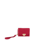 Calin heart front flap wallet with a wristlet